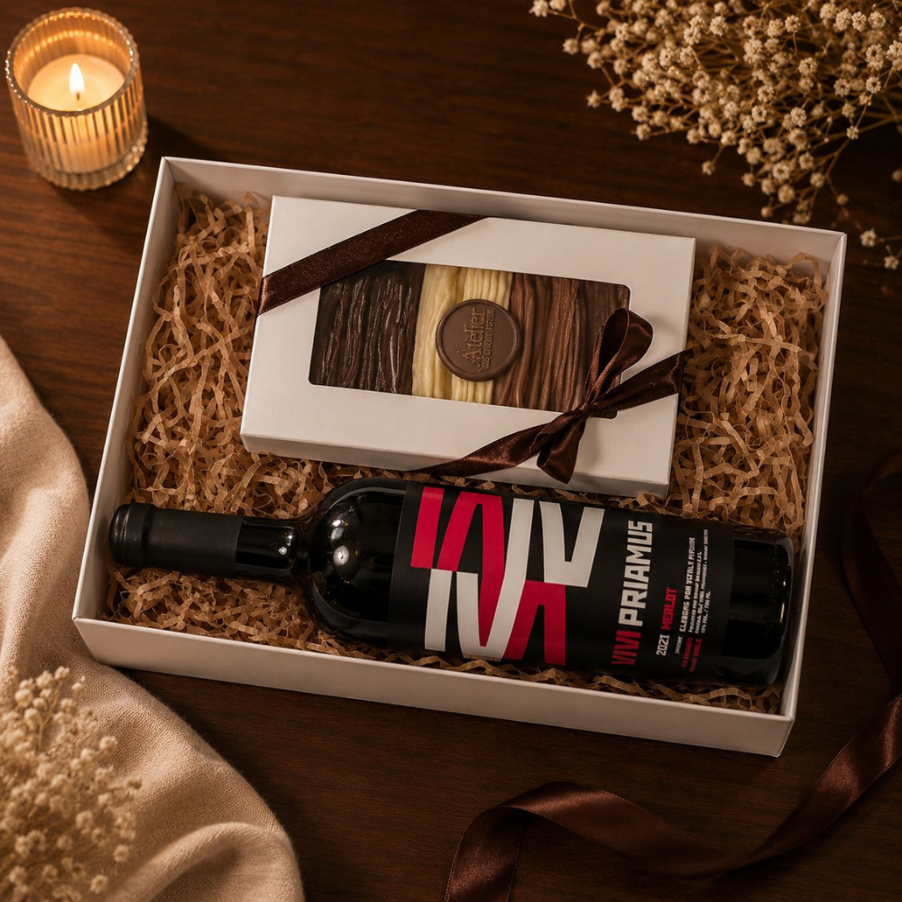 Box · Vivi Priamus Merlot & Chocolates en Rama