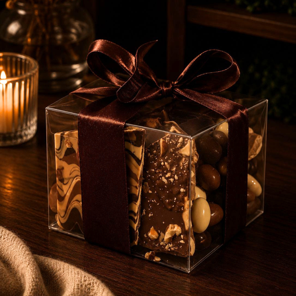 Caja Premium de Lascas & Mosaicos de Chocolate Artesanal