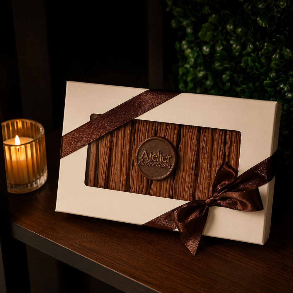 Chocolates en Rama Artesanales · Chocolate con Leche · Caja Mediana