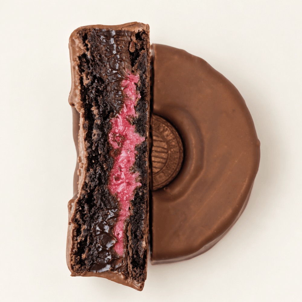 Alfajor de Ganache de Frambuesa y Chocolate